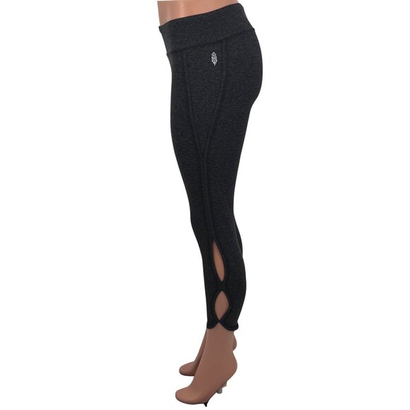 Free People Movement Gray Cutout Cropped Leggings L| Athleisure Pilates Princess - Picture 11 of 16
